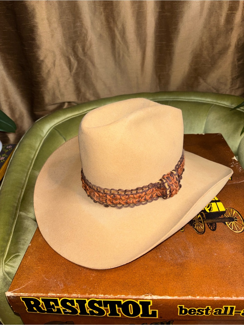 Vintage Resistol Cowboy Hat 6 7/8 Stagecoach Brown